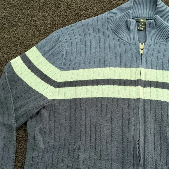 NEW Alfani Men's Navy Blue Striped Sweater - Picture 3 of 11